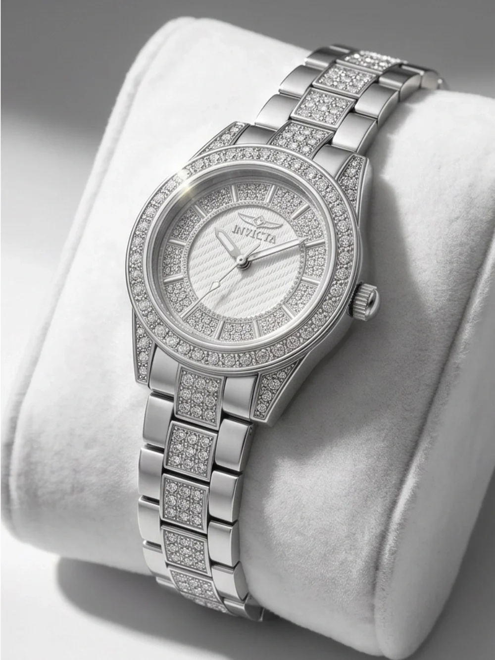 Invicta Silver Crystal Accent Women's Bracelet Watch